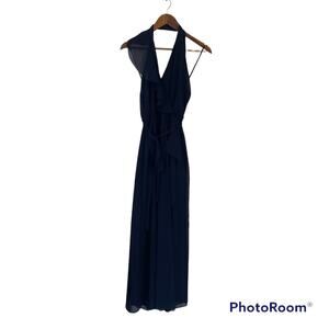 nouvelle AMSALE Navy Blue Halter Maxi Dress Women's Size Small